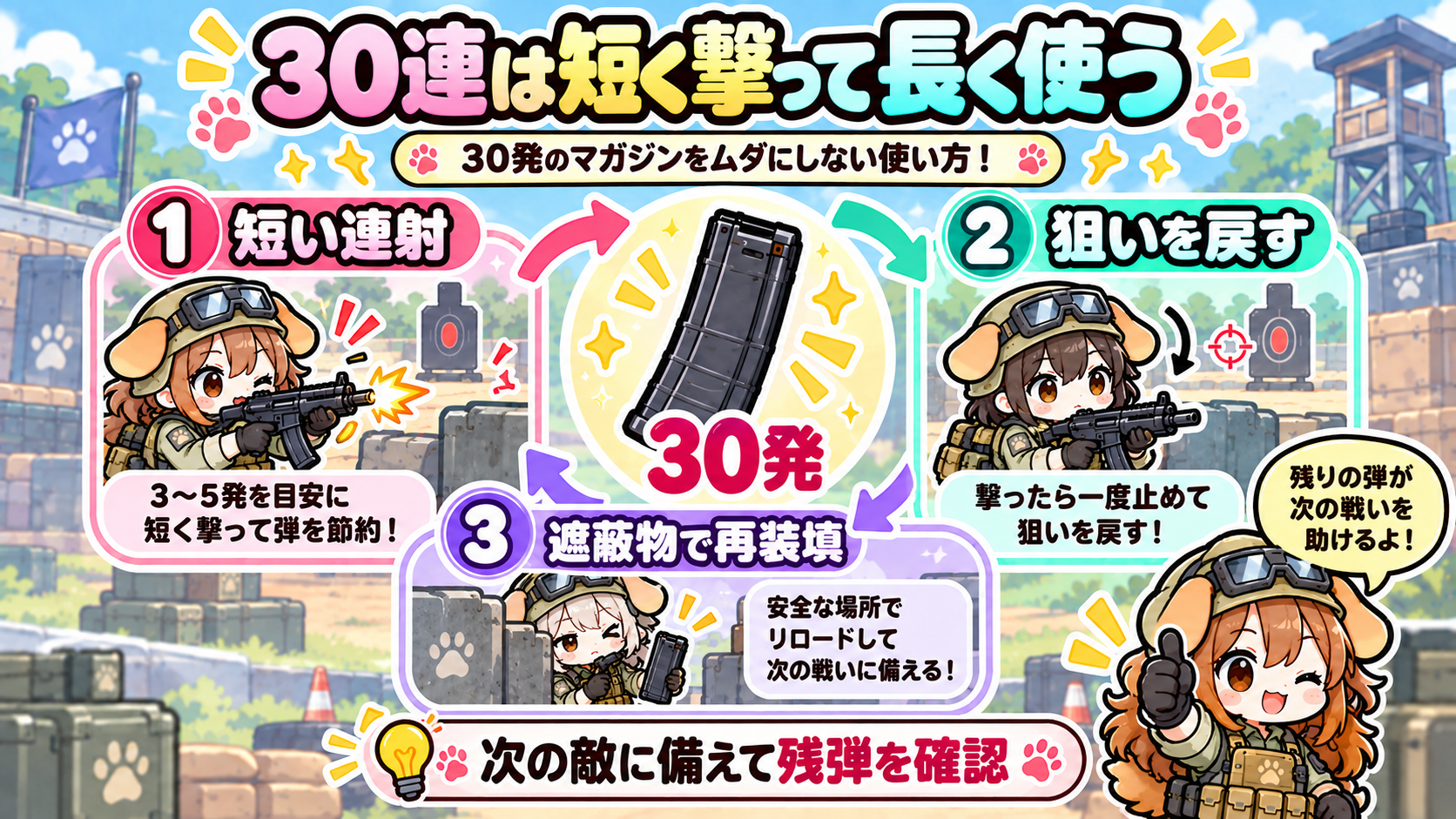 30連マガジンを使うときの残弾と再装填