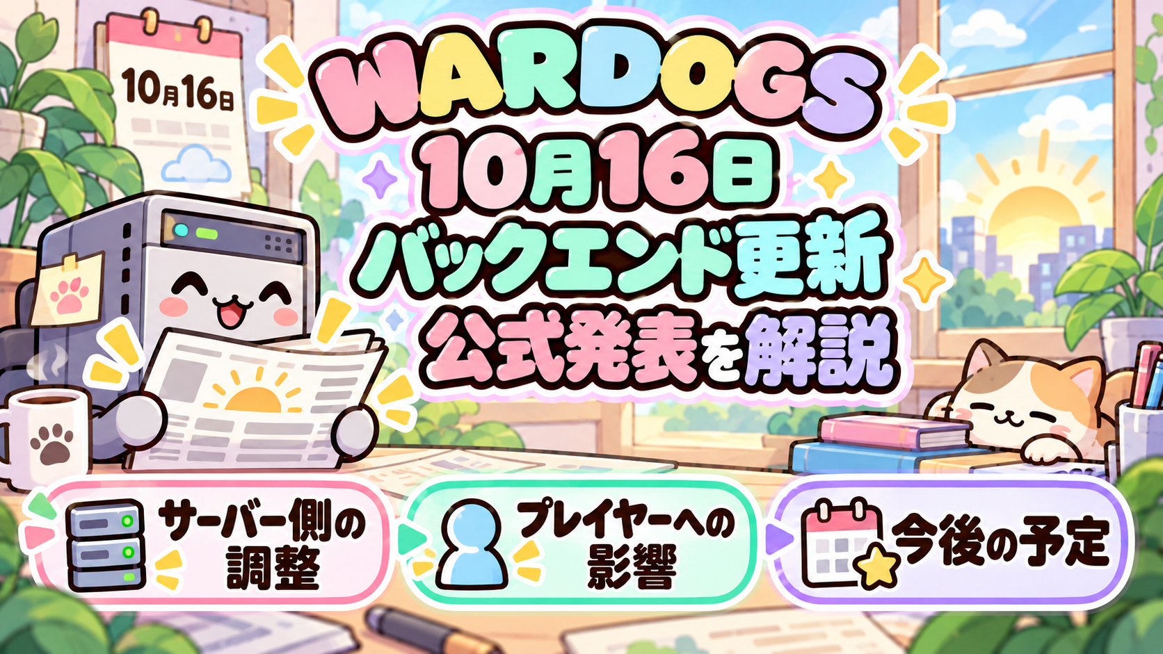 WARDOGSの10月16日バックエンド更新。サーバー側の調整、プレイヤーへの影響と今後の予定